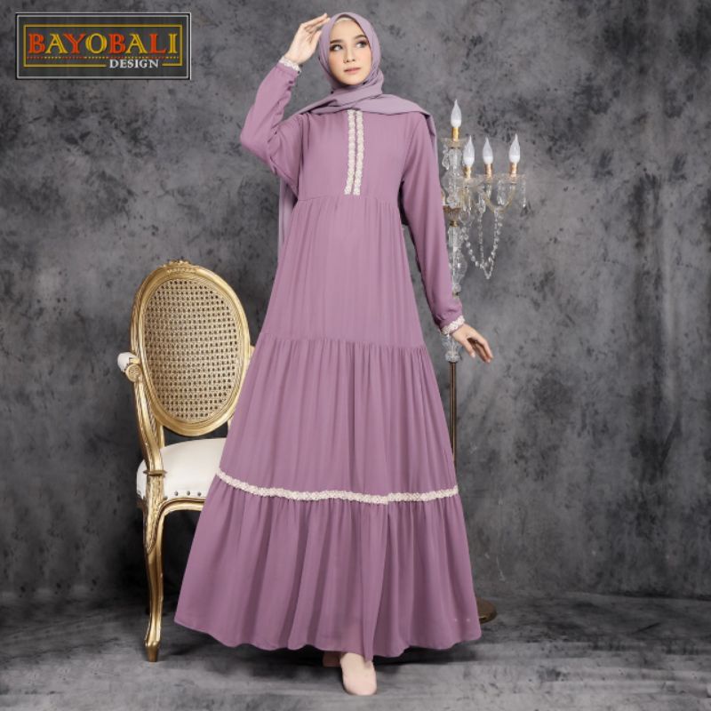 (DBY) GAMIS BESTARI RENDA MAXI DRESS BUSUI WANITA RAYON