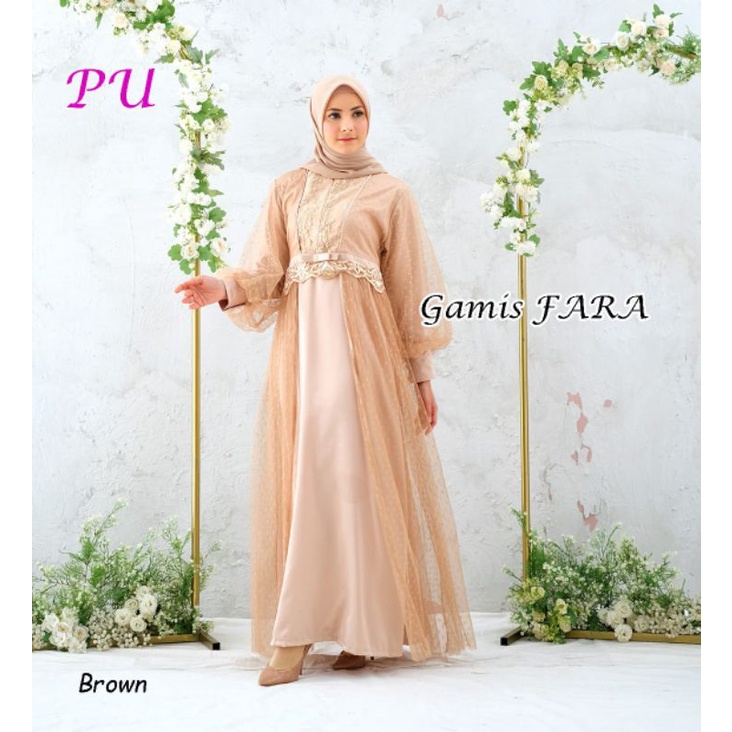 FARA Gamis Gaun pesta mewah muslimah gaun walimatul bridemaid wisuda lamaran kondangan