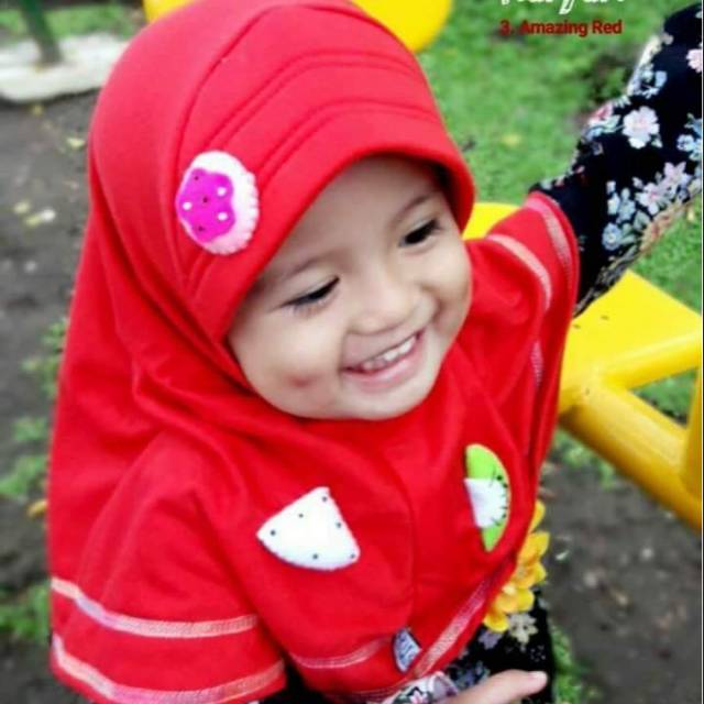 Jilbab Bayi Lucu Jilbab Anak Kerudung Anak Kerudung Bayi Hijab Baby Hijab kids Maryam Merah Cabe