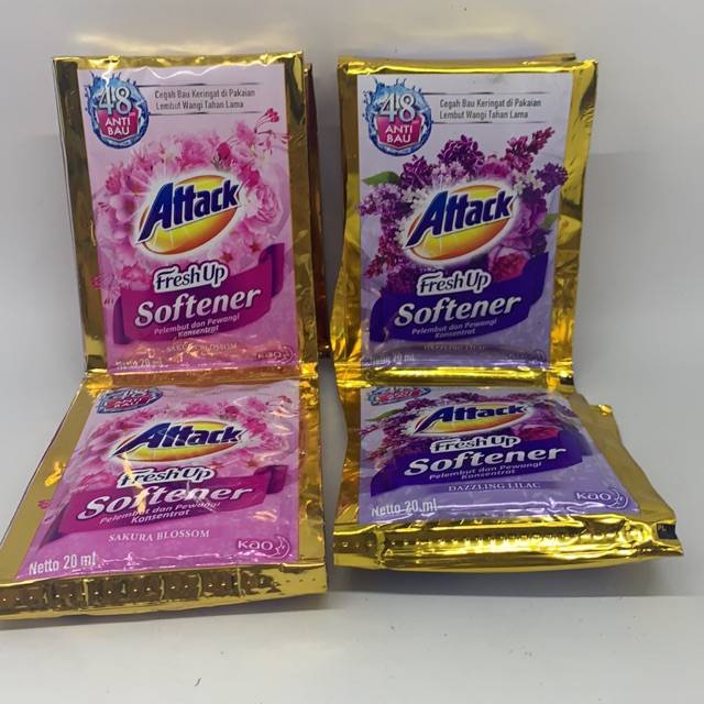 Attack softener fresh up pelembut dan pewangi pakaian sachet