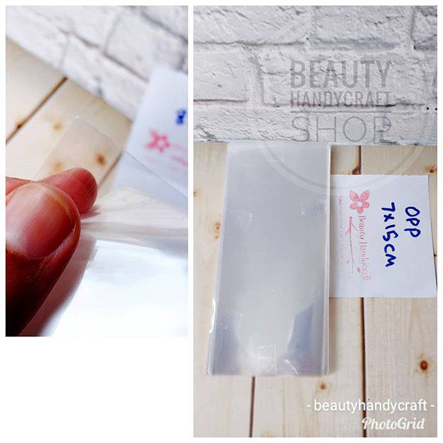 Plastik kaca 7x15  cm tanpa perekat utk suvenir bros aksesoris