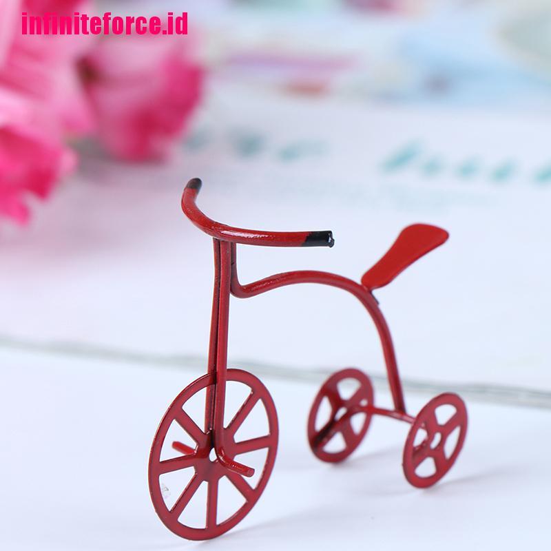 1:12 Cute Dollhouse Miniature Red Bicycle Decorations Toys