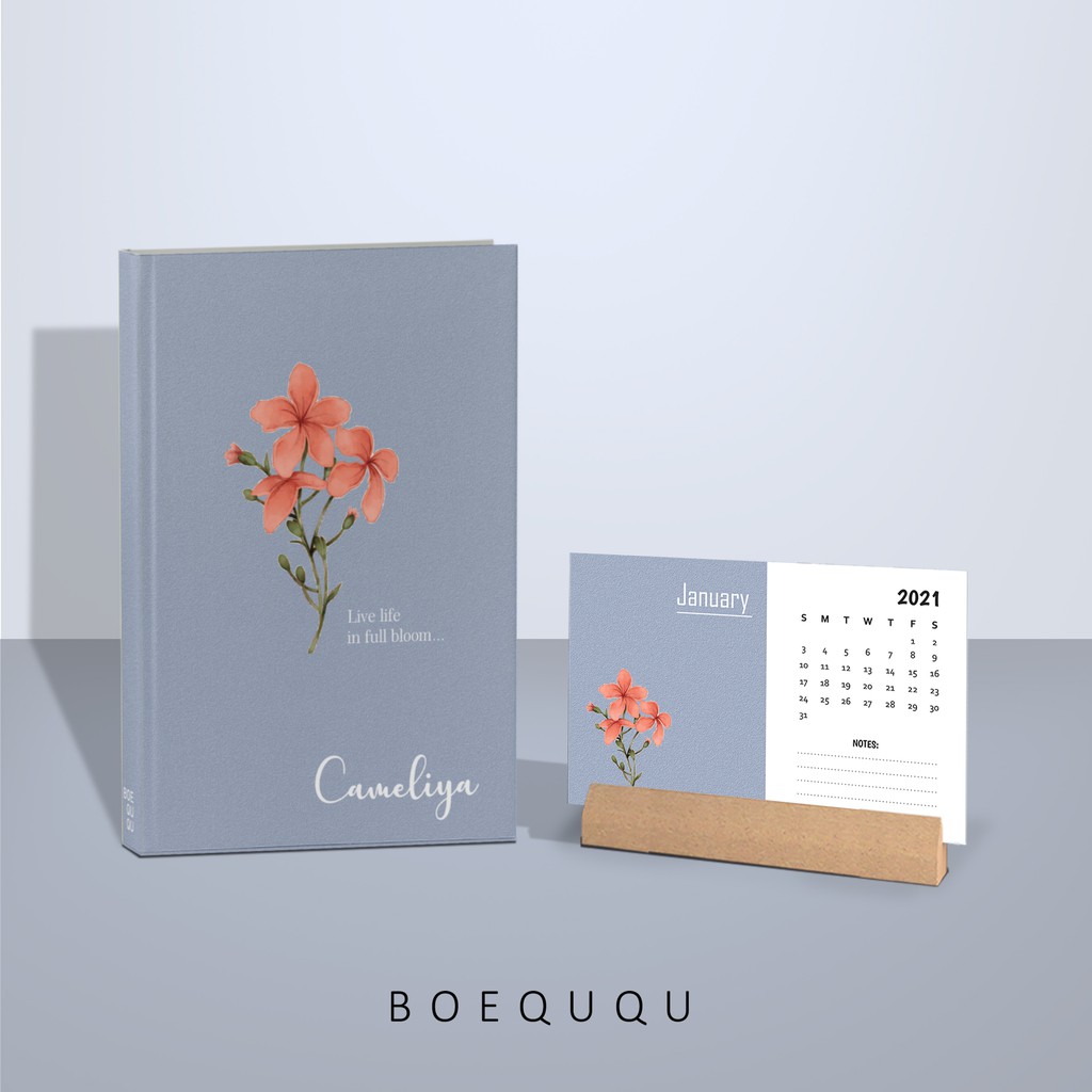 

[Minimalist Set Flowery Series] Notebook Planner Free Custom Nama Tulisan / Bonus Pembatas Buku / Hampers Buku Catatan Custom Hardcover / Buku Hardcover Custom Isi Plain Blank / Bonus Kalender Meja 2024 / Hampers Natal dan Tahun Baru