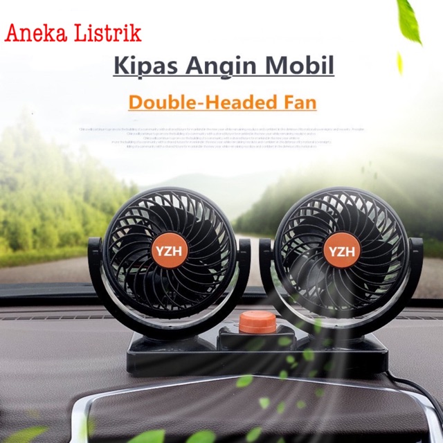 KIPAS ANGIN MOBIL CAR COOLING DOUBLE FAN Pengganti AC Mobil