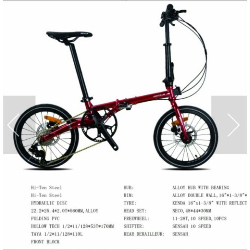SEPEDA LIPAT 16 INCH RACELLO FB 16 NOBIT 10 SPEED