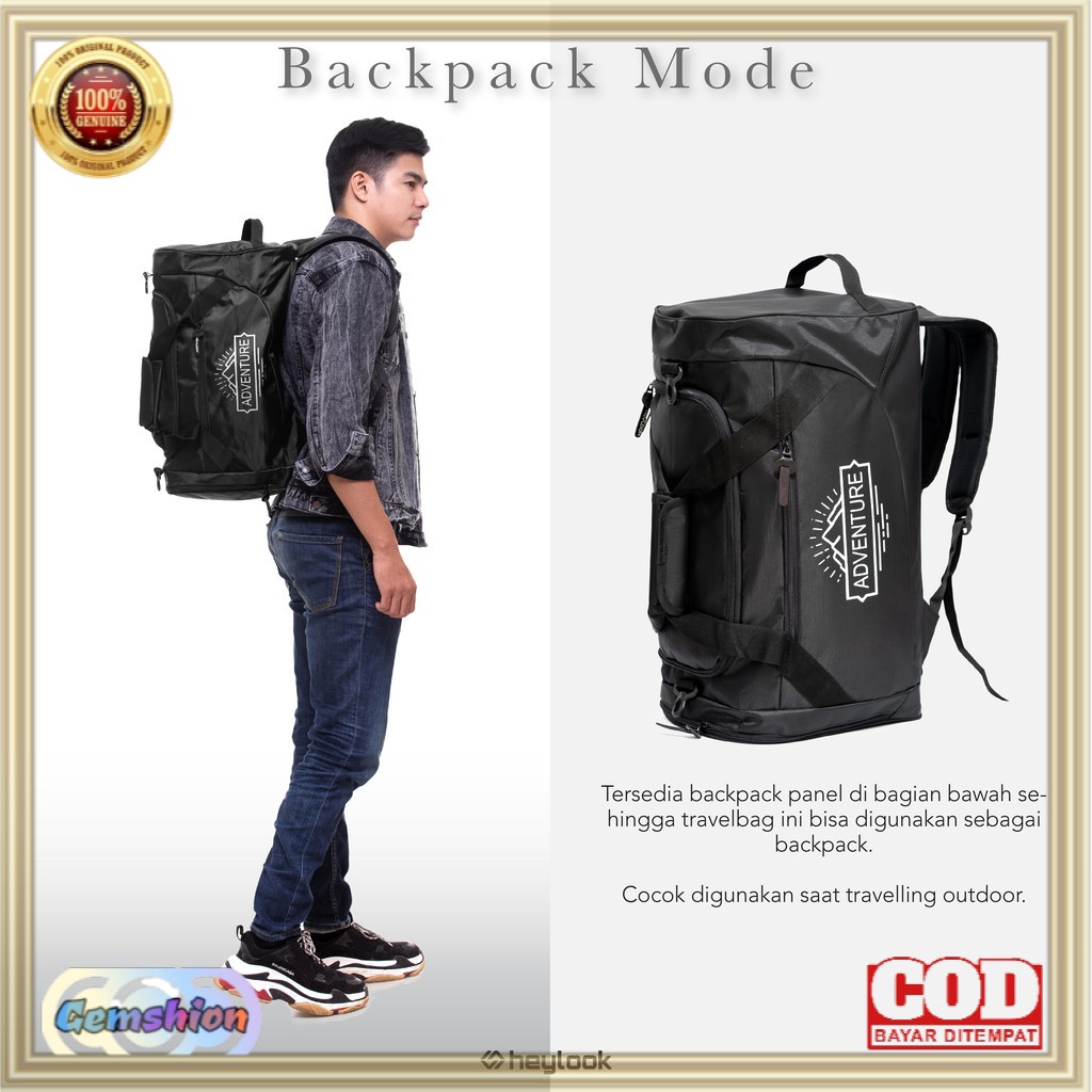 TRAVEL BAG PRIA TRAVEL BAG ADVENTURE TAS GYM TAS FITNESS TAS FUTSAL TAS PULANG KAMPUNG HEYLOOK