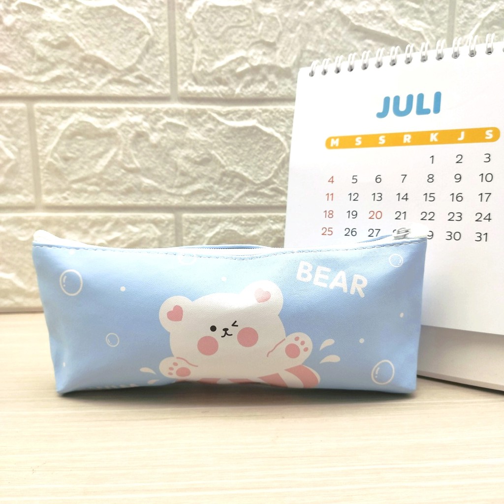 COD KOTAK PENSIL MOTIF LUCU UNIK / TEMPAT PENSIL / KOTAK PULPEN / TEMPAT ALAT TULIS-BEAR BIRU