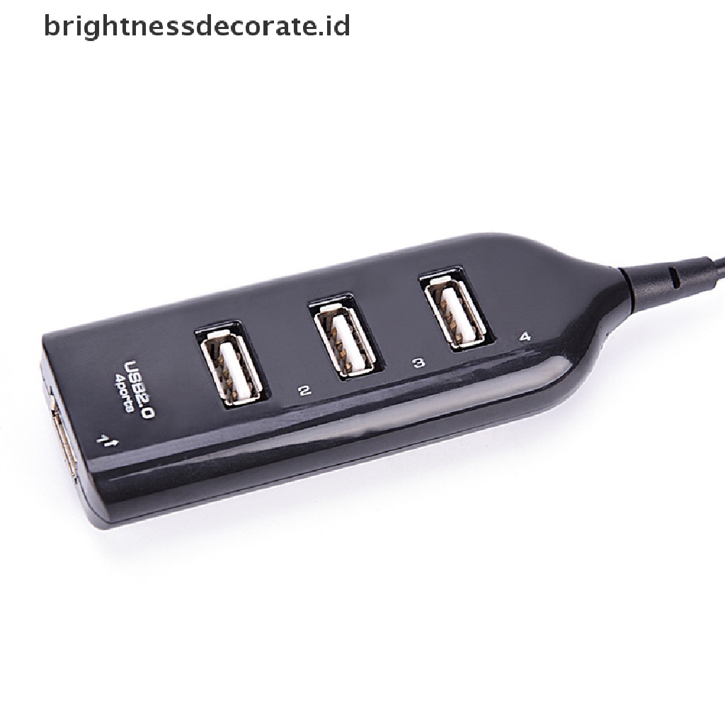 Hub Adapter Splitter 4 Port Usb 2.0 Kecepatan Tinggi Warna Hitam Untuk Pc / Komputer / Laptop