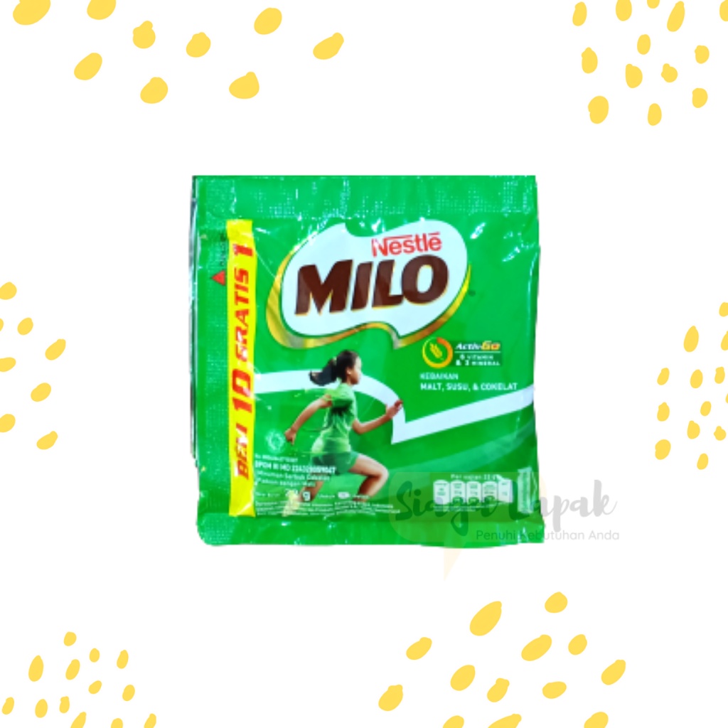 Milo Sachet 22gr Susu Bubuk Coklat Renteng isi 10 + 1