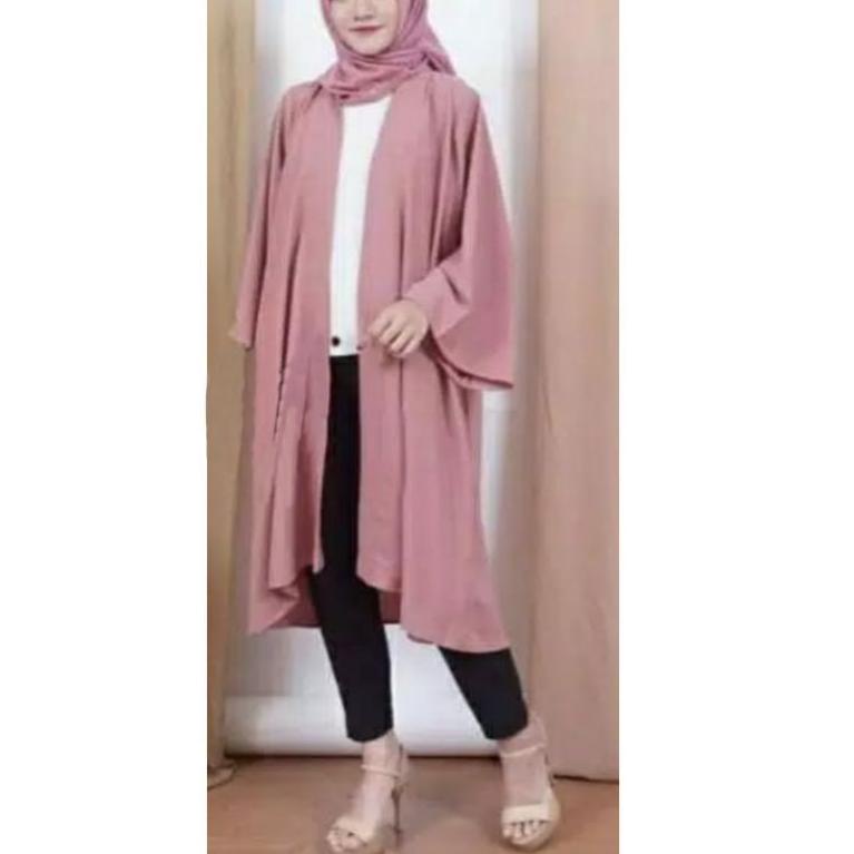 Jeslyn.Fashion Blezer Davia Bahan Moscrepe Lengan Kimono XL,Pakaian wanita Baju Atasan Gardigan,Card