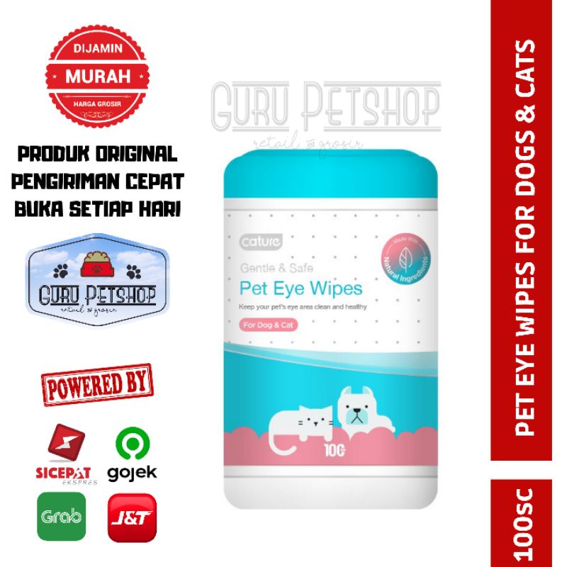 Cature Pet Eye Wipes 100pcs / Cature Tissue Pembersih Mata Anjing Kucing