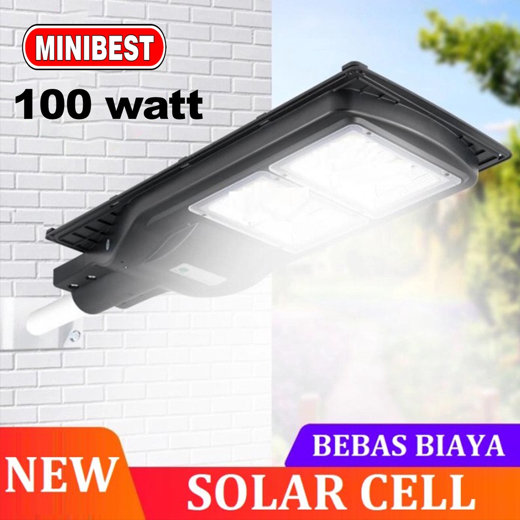 MB lampu jalan tenaga matahari sensor motion led 100w