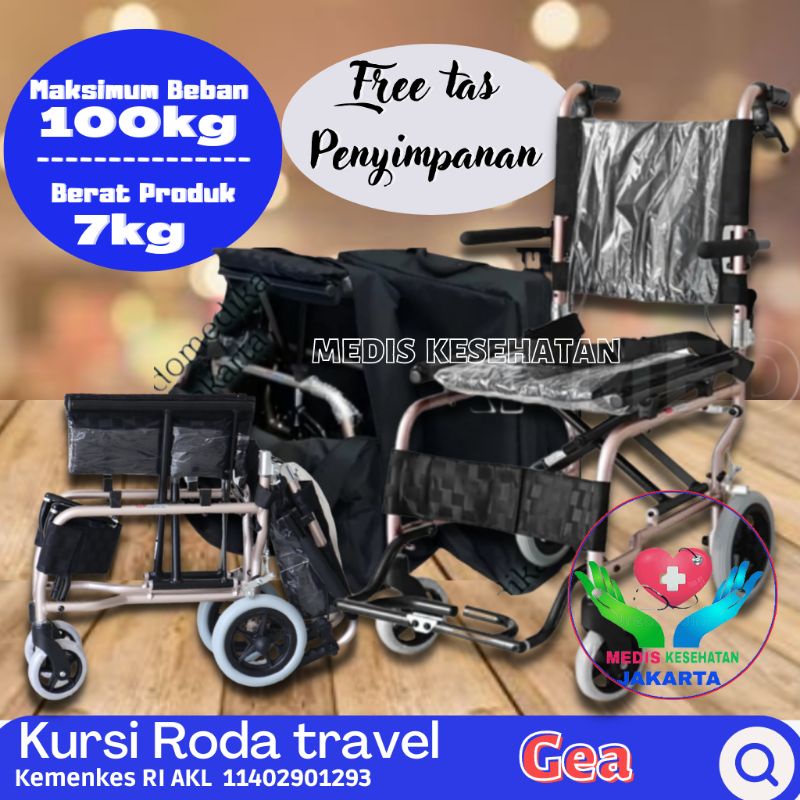 Kursi roda travelling Pesawat Gea Type Fs804L/ Kursi roda umroh Kursi roda traveling Gea
