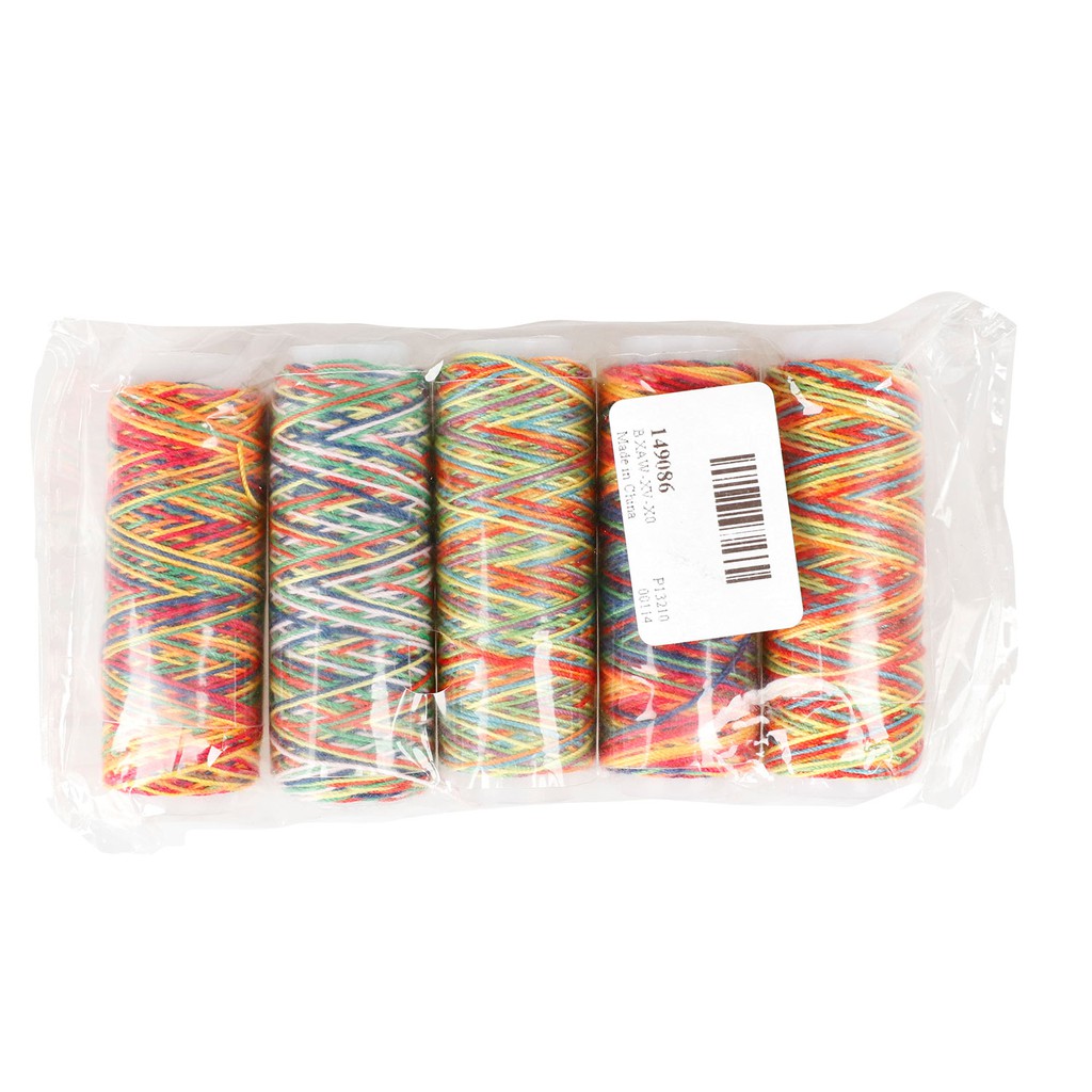 Benang Jahit Warna Warni - Benang Jahit Pelangi Sembur - Rainbow Sewing Thread isi 5 pcs