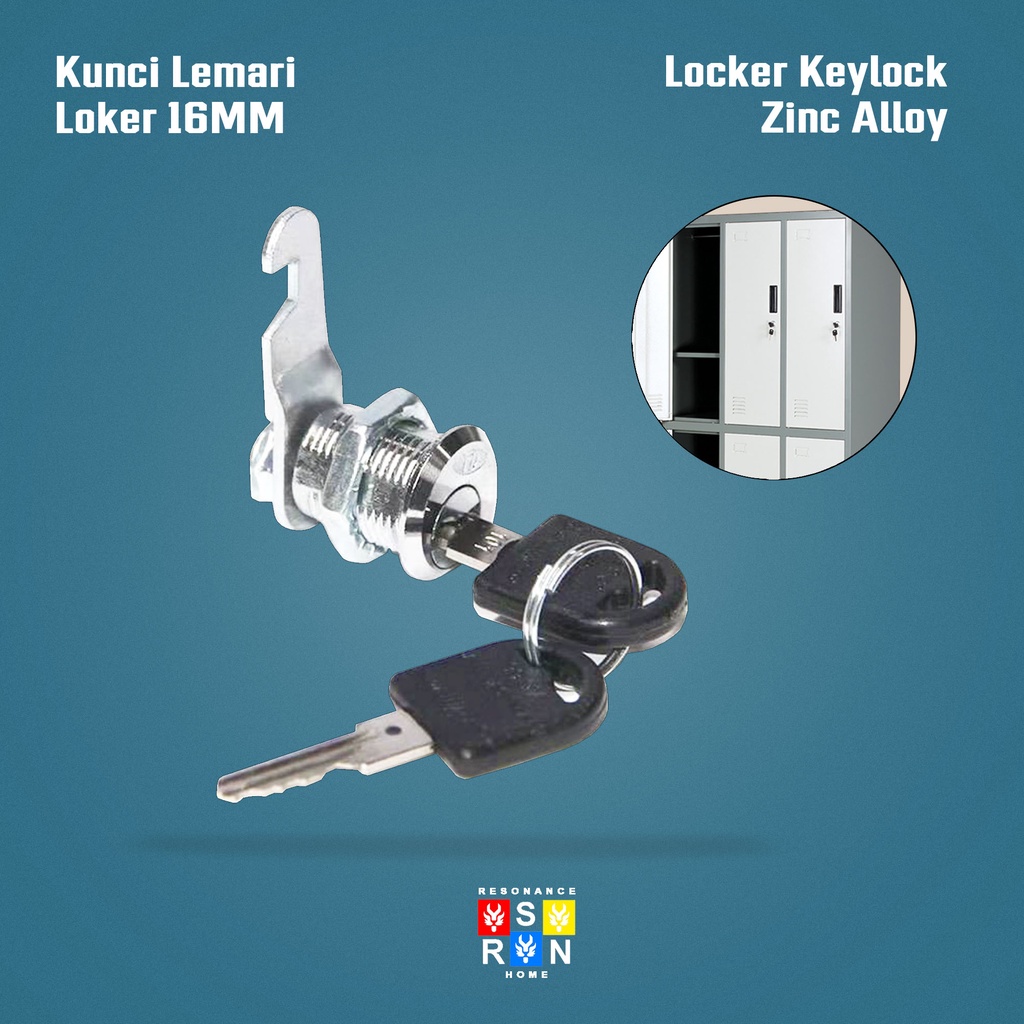 Kunci Laci Lemari Loker Cam Lock 16mm / Locker Keylock Resonance Home