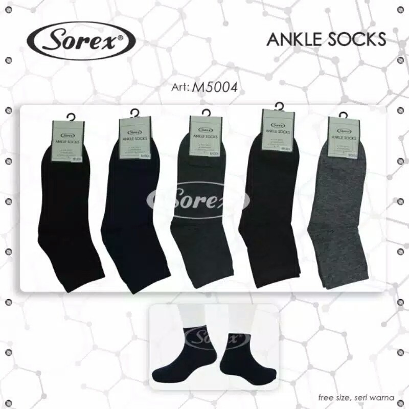 Kaos Kaki Pria Sorex M5004 Ankle Socks Polos Pendek  |ttc