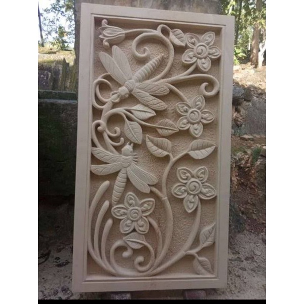 ornamen relief batu alam paras Jogja ukiran batu alam