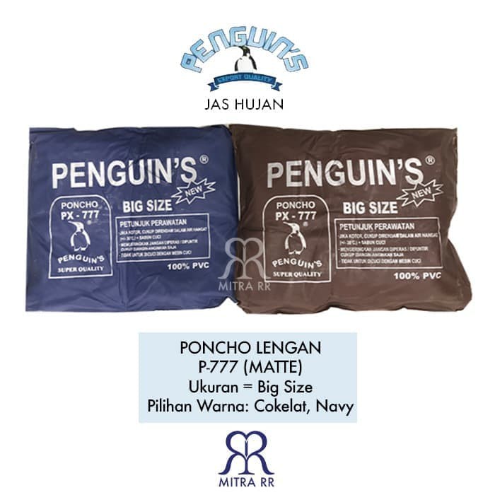 Jas Hujan Poncho Super Tebal Big Size Penguins PX-777 Ponco