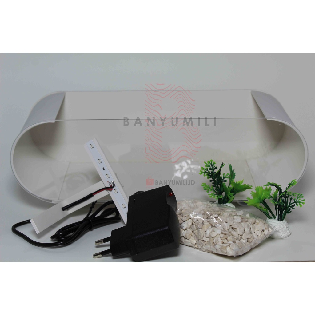 Aquarium Mini / Akuarium Ikan Hias Full Set Accesoris