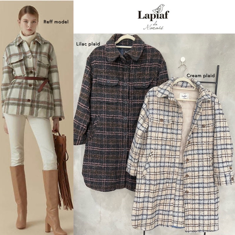 Lpiaf lilac plaid jacket coat