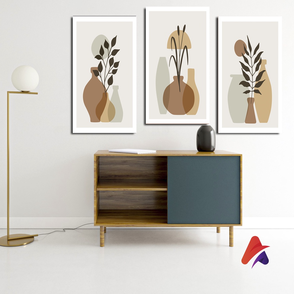 APOLITO ( 15X30 CM) HIASAN DINDING BOHO ABSTRAK  WALL DECOR HIASAN PAJANGAN POSTER KAYU