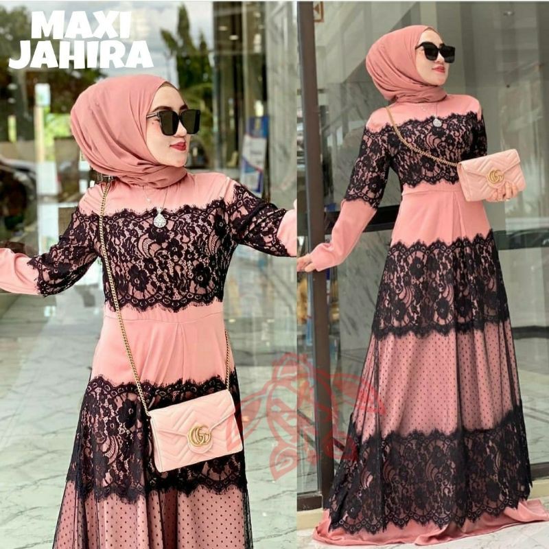 Model Baju Gamis Brokat Pesta Muslim Terbaru Di Tahun 2020 2021 Shopee Indonesia