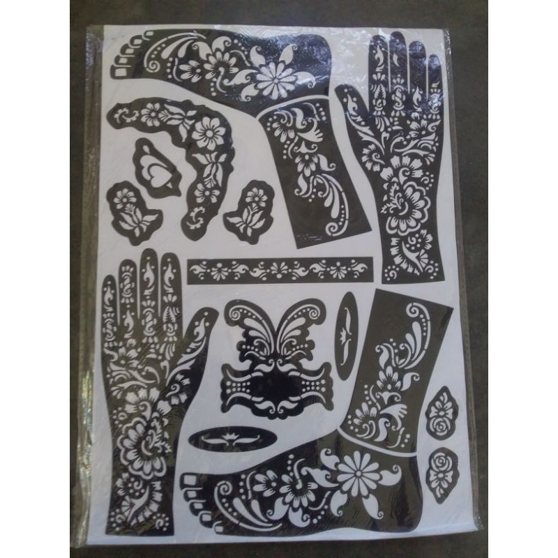 ( G015 ) CETAKAN HENNA TANGAN KAKI / STIKER / NAIL ART / HARGA GROSIR