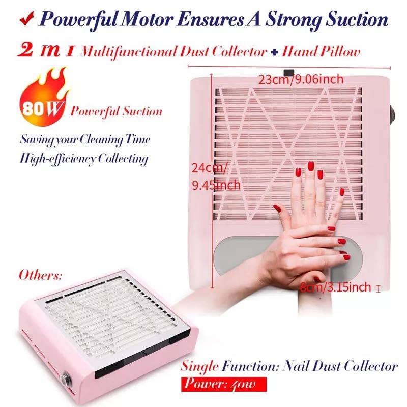 NAIL DUST COLLECTOR PROFFESIONAL / alat sedot debu manicure arm rest with dust collector nailart