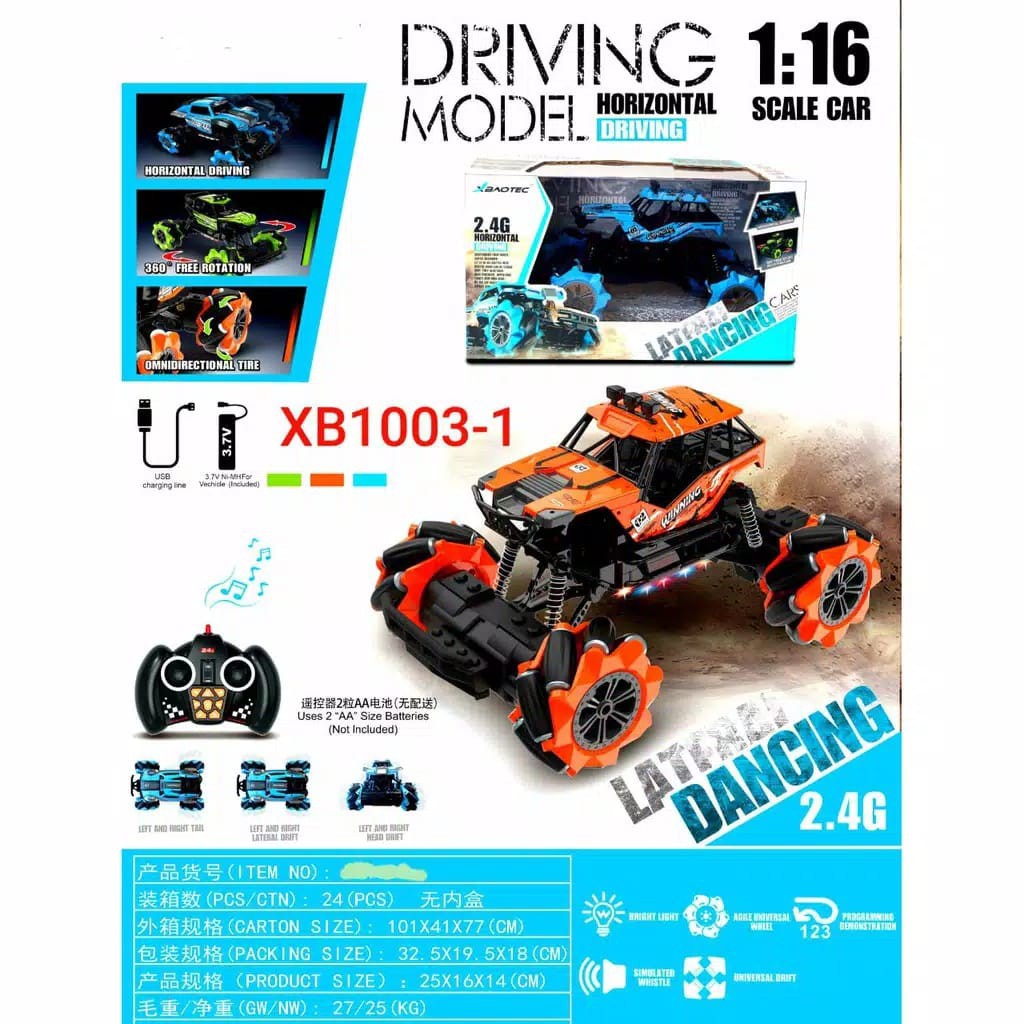 Ready RC Lateral Drift Vehicle 1:16 Off Road 2.4GHZ