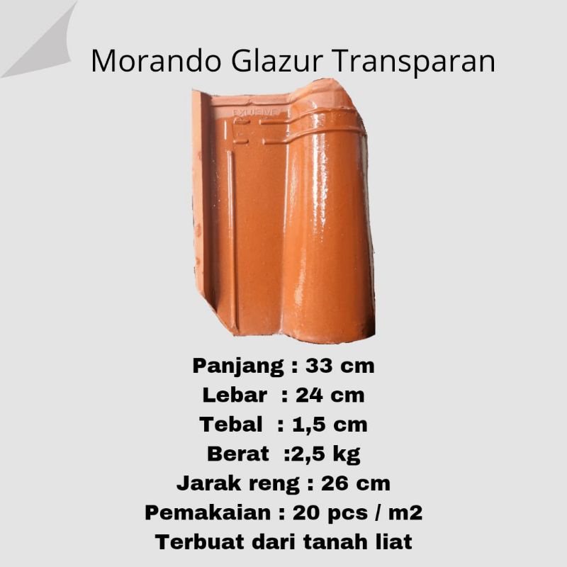 Jual Genteng Morando Glazur Transparan | Shopee Indonesia