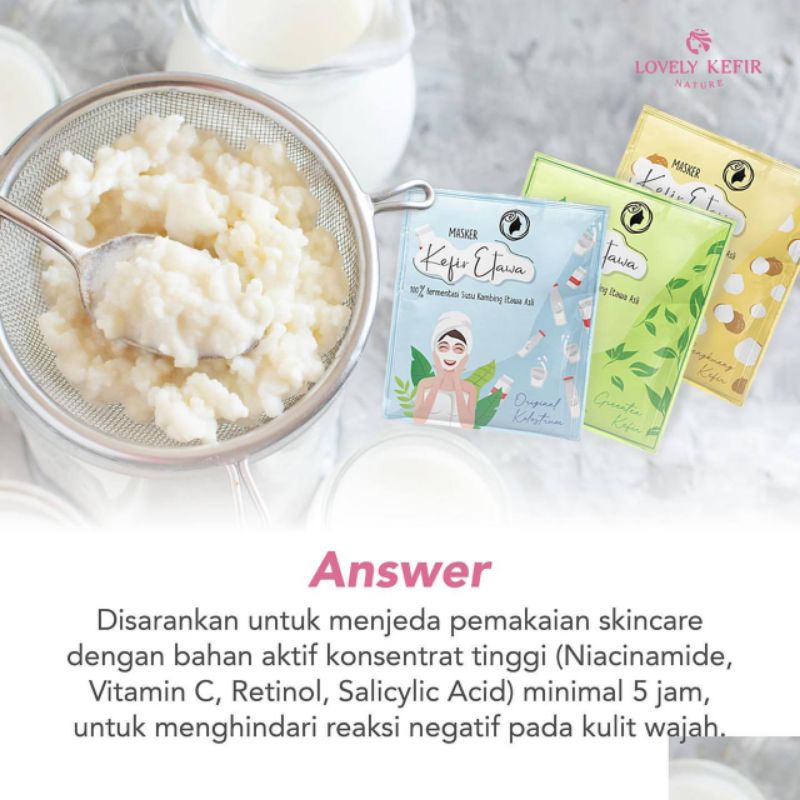 [FREE GIFT] BPOM MASKER KEFIR ETAWA Premium Grade A+ | Lovely Kefir Nature