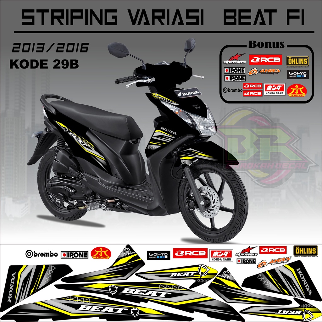 Striping Beat Fi 2013-2016 Stiker Lis Motor Beat Variasi kode 29