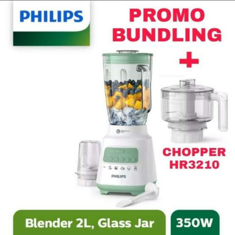 PAKET BUNDLING BLENDER DAN CHOPPER PHILLIPS HR2221 FITRIJAYA354ELEKTRO SAMARINDA