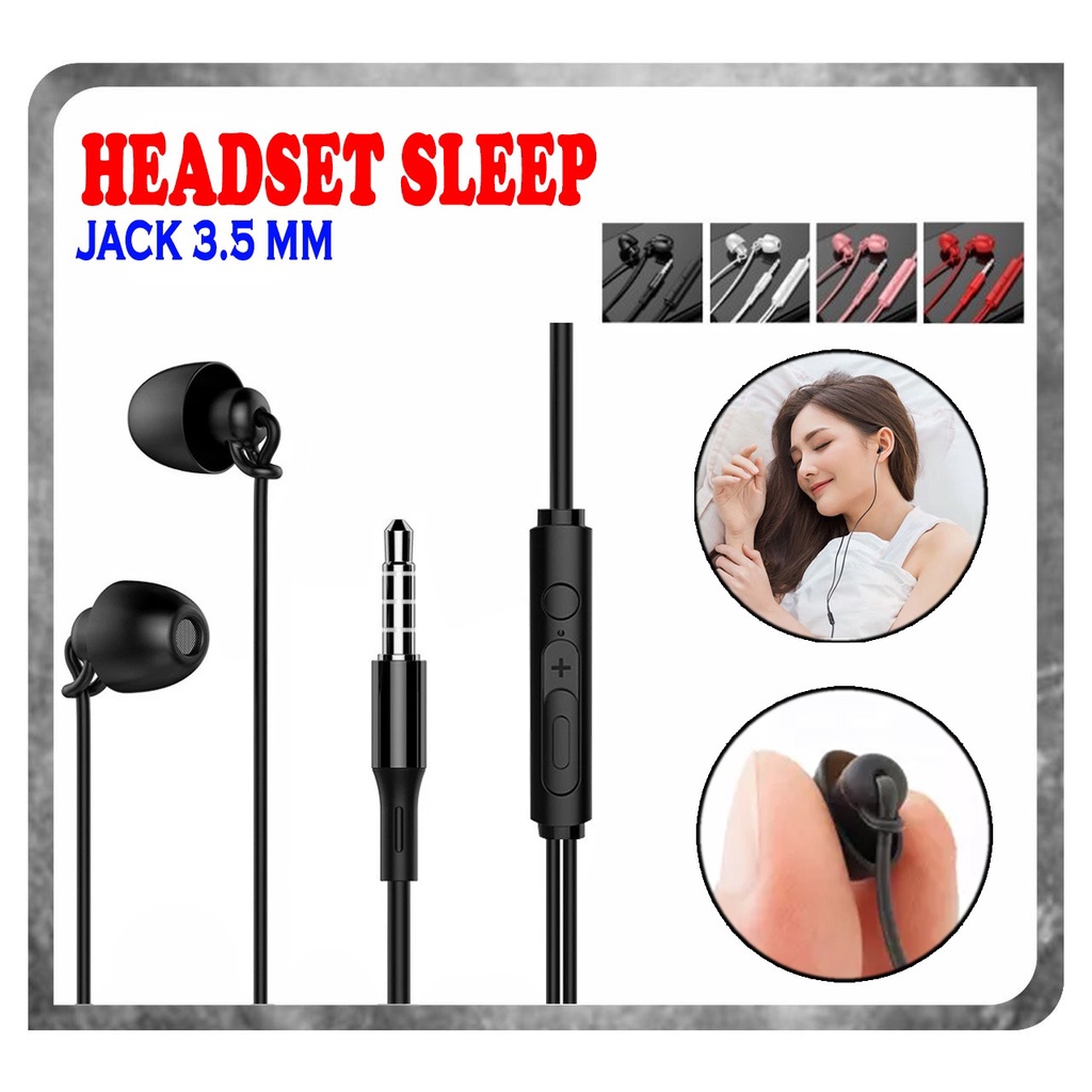 Sleep Earphone Headset Handsfree  Hifi Wired Mega Bass Stereo Soft Silicone Wear Comfortable With Audio Jack 3.5mm Plug In-ear Earphones