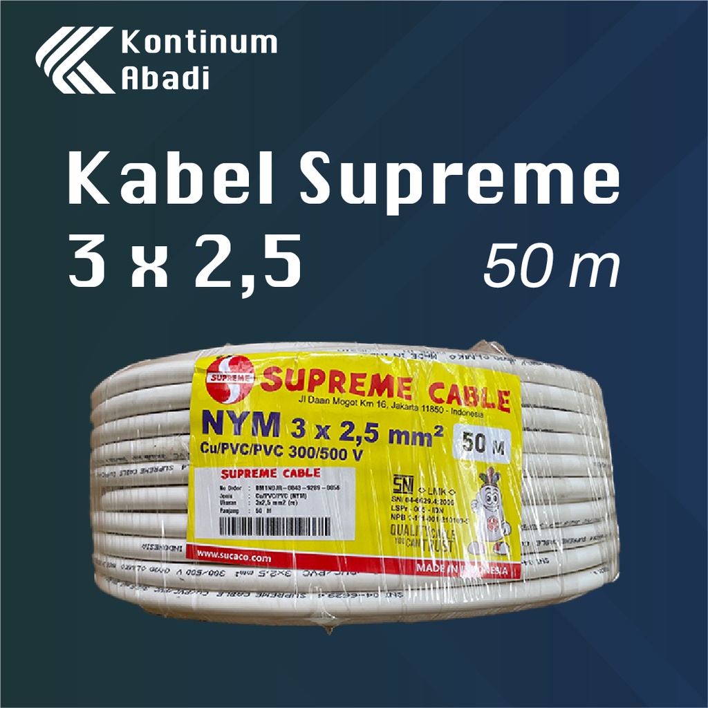 KABEL LISTRIK SUPREME NYM 3 x 2.5 mm 3 x 2,5 mm | 50 M