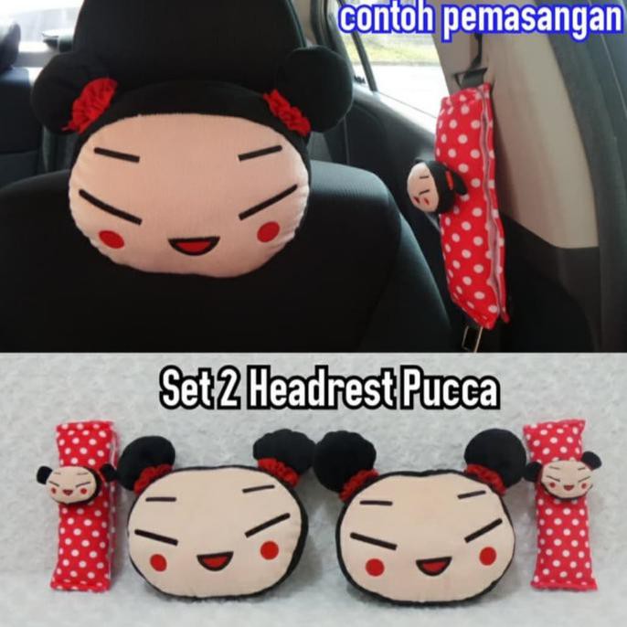 Bantal Mobil 2 in 1 Pucca Onde Red