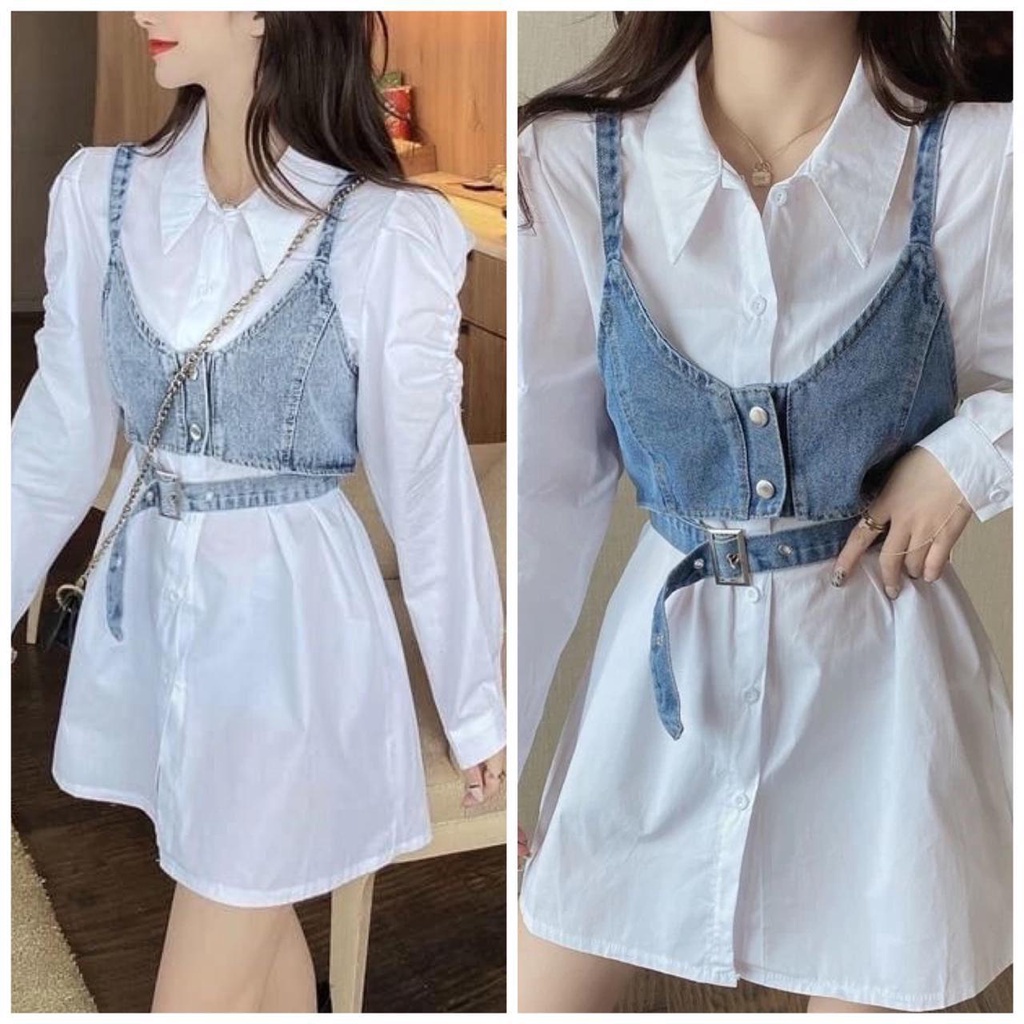 Kemeja 2in1 Vest Jeans Import
