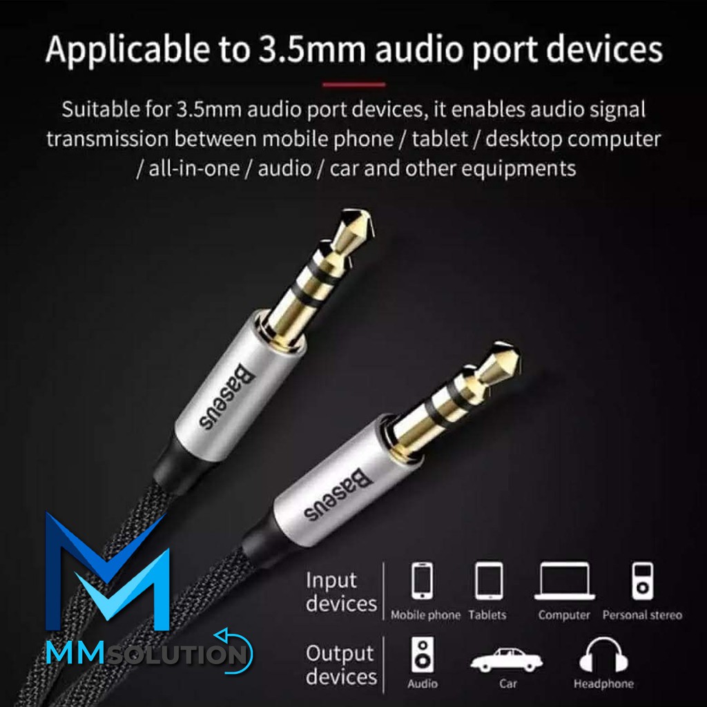 BASEUS Yiven M30 Kabel Audio Aux 3.5mm Male to Male ORIGINAL