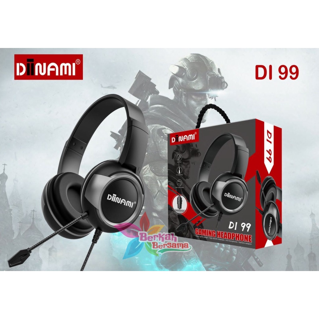 Headset Gaming Headphone Gaming DIINAMI DI99 SUPER EXTRA BASS GAMER WEAPON SUPER BUTTUN GARANSI 1BULAN BB6345