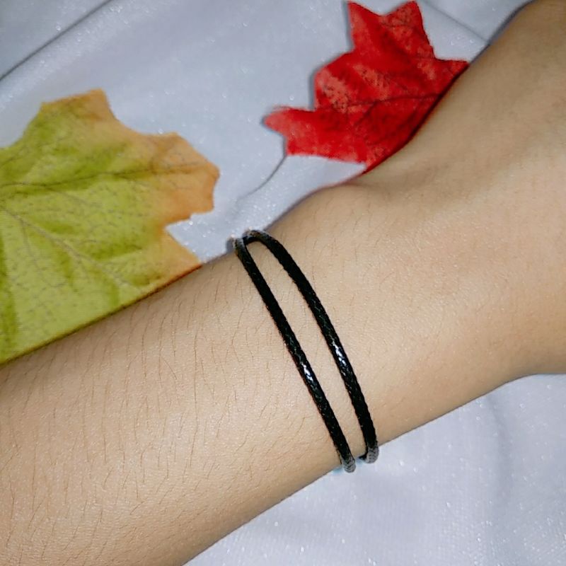 GELANG TALI KOREA HITAM POLOS 2MM  / GELANG CEWE COWO POLOS TERMURAH/GELANG TALI SATIN KOREA MURAH