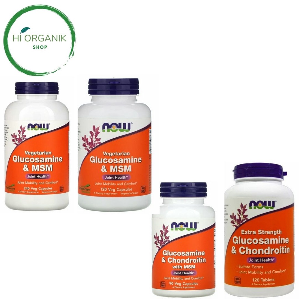 Now Foods Vegetarian Glucosamine & MSM 120 Veg ; Vegetarian Glucosamine & MSM 240 caps ; Extra Stren