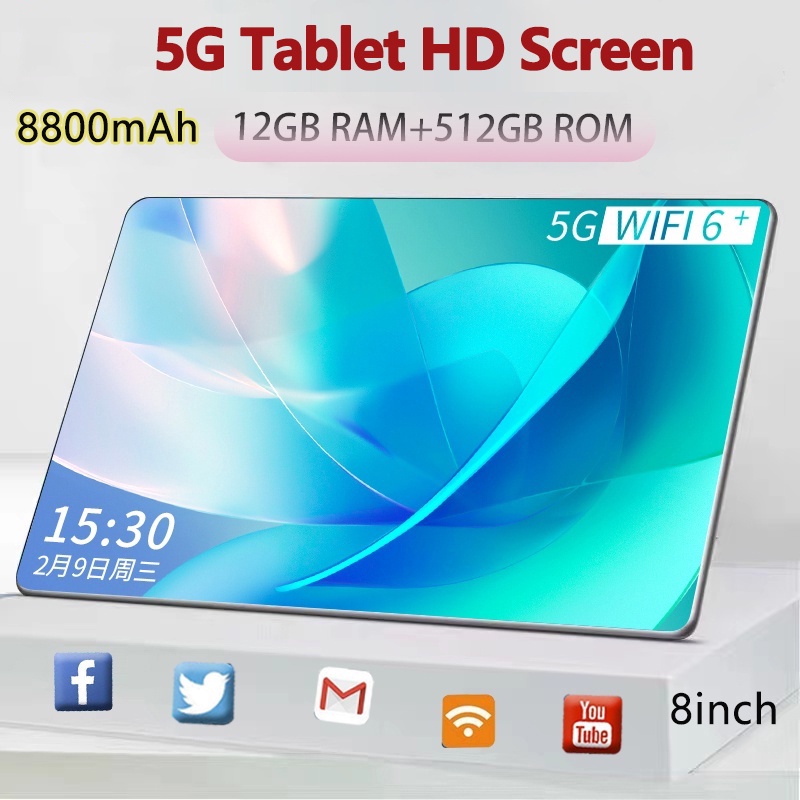 【Hot Sale】 2022 tablet 5G Asli Baru 12GB + 512GB tablet pembelajaran Android laris manis