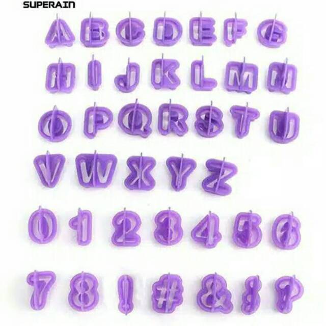 Cetakan kue fondant cookies cutter alphabet alfabet huruf angka number bento roti set