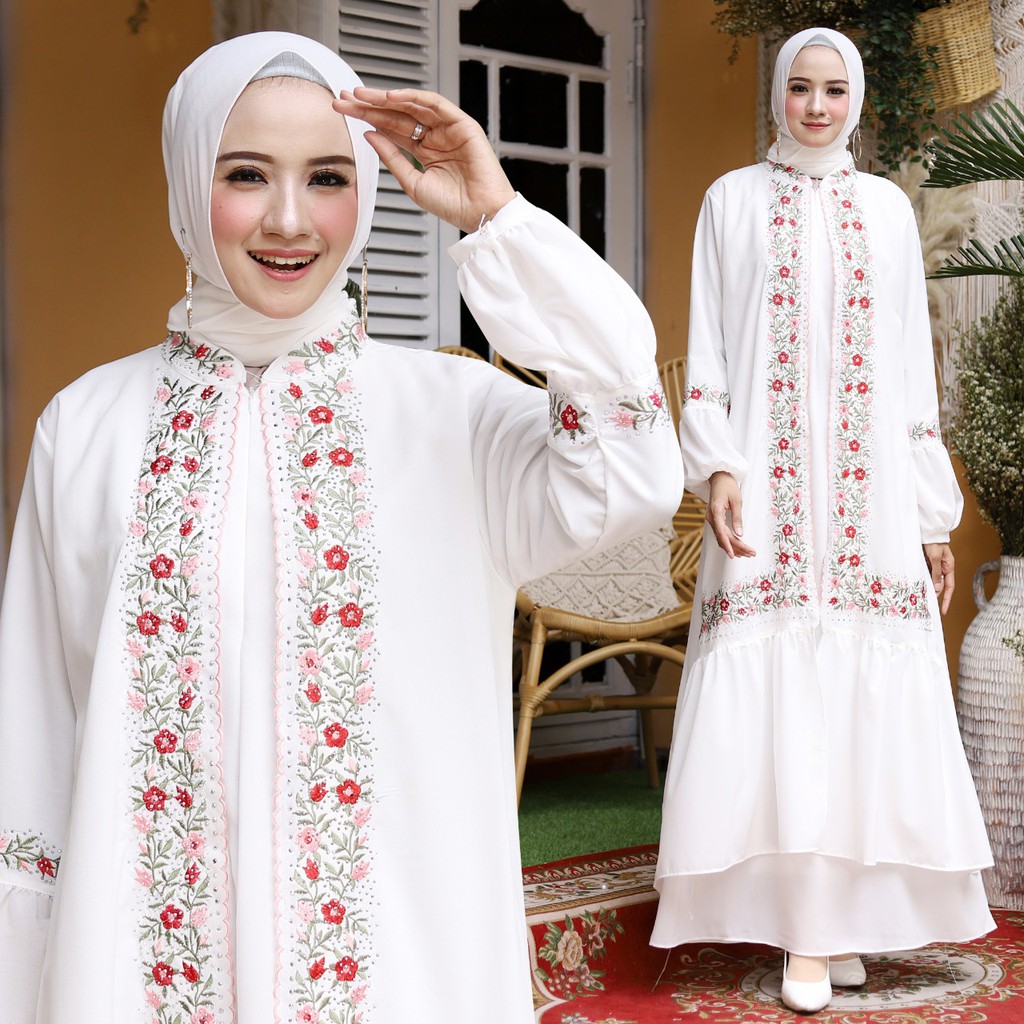 HOPYLOVY - Gamis Wanita Hijab Bermotif Beallin