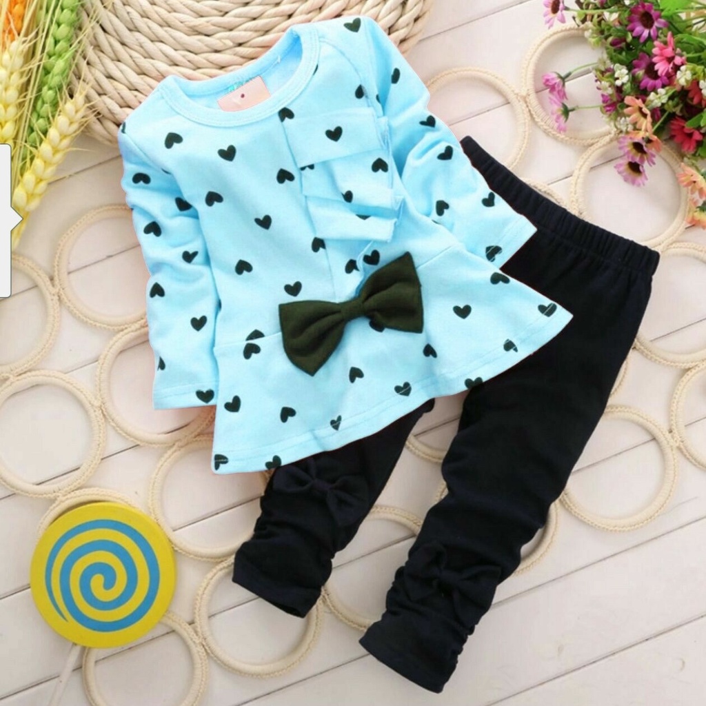 *[RXFK] Stelan Anak Perempuan / Setelan Kitlie Love / Stelan Lucu Anak / Set Anak Terbaru