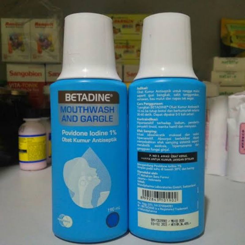 BETADINE KUMUR ANTISEPTIK / PEMBERSIH MULUT 190ml