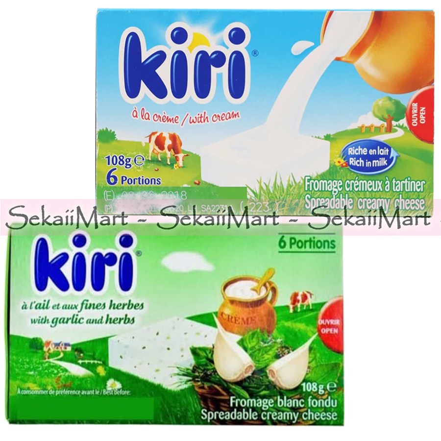 

KIRI Spreadable Creamy / Garlic Cheese 6 Portions - Krim Keju Olesan