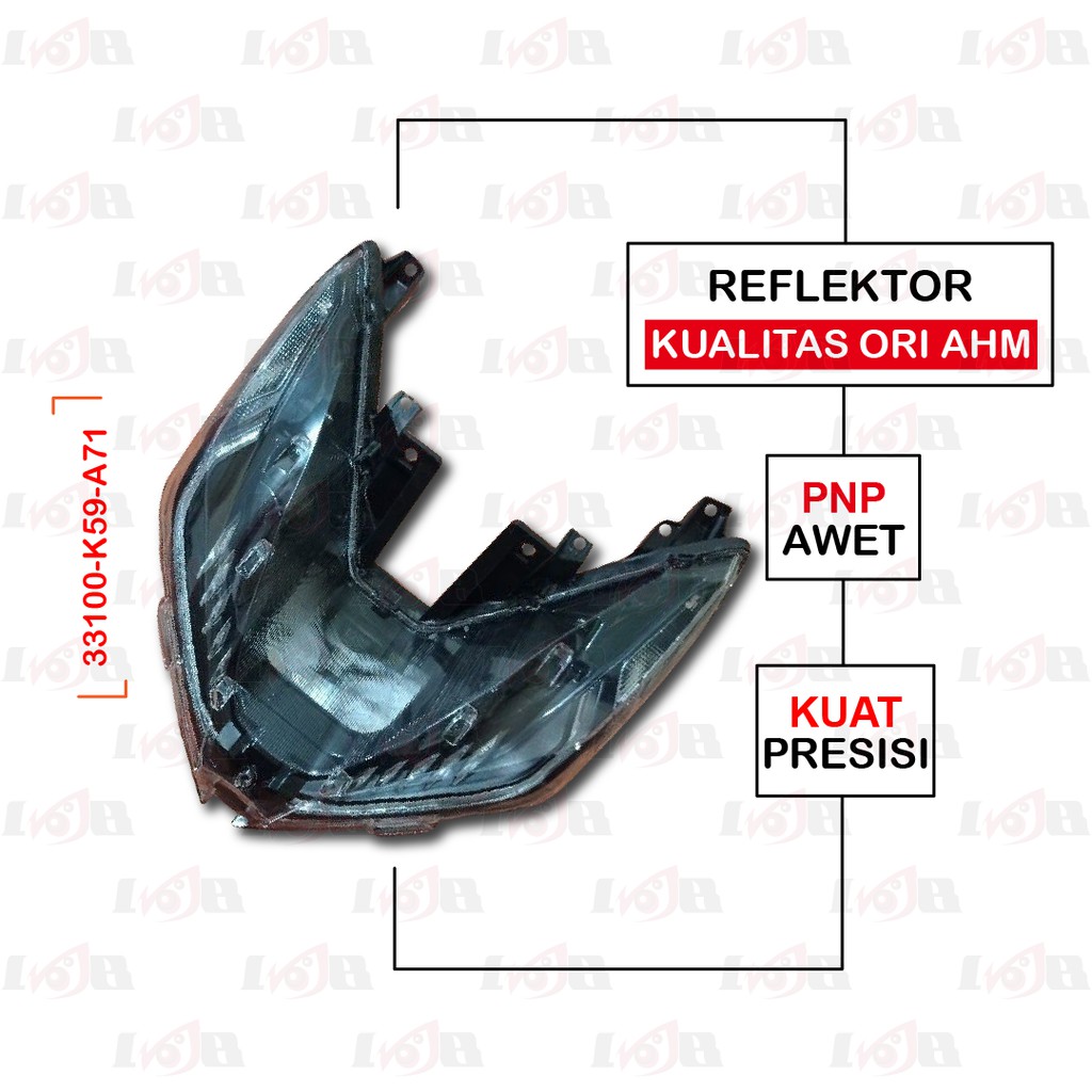 Original Reflektor Vario 125 150 LED 2018 Headlamp Lampu Depan AHM K59