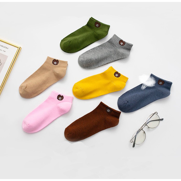 AliMaMa - KAOS KAKI BEAR - Kaus Kaki Perempuan Laki Laki Unisex Mata Kaki Ankle Sock Socks Murah Medan-1