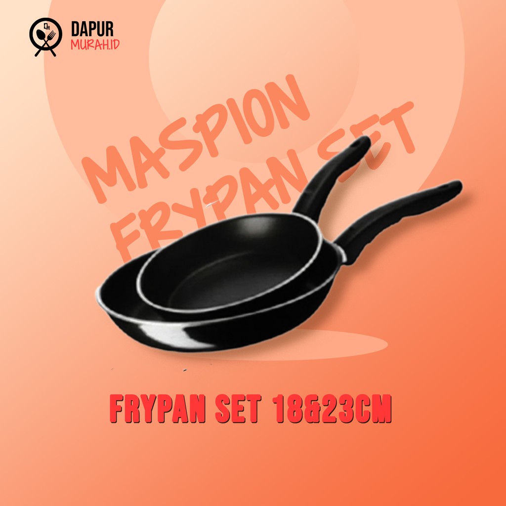 Maspion Wajan Teflon Frypan Set isi 2 pcs 18 dan 23 cm